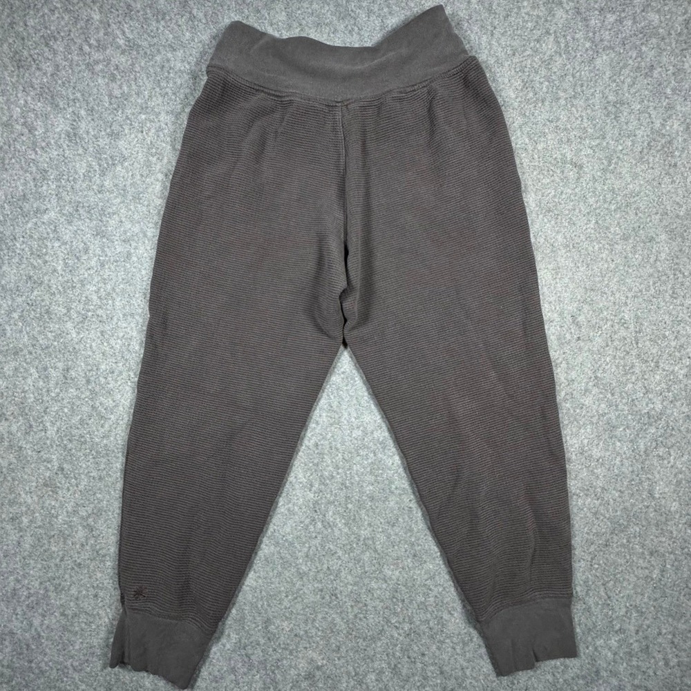 Athleta Womens Charcoal Gray Waffle Knit Jogger Pants Thermal‎ High Rise Medium